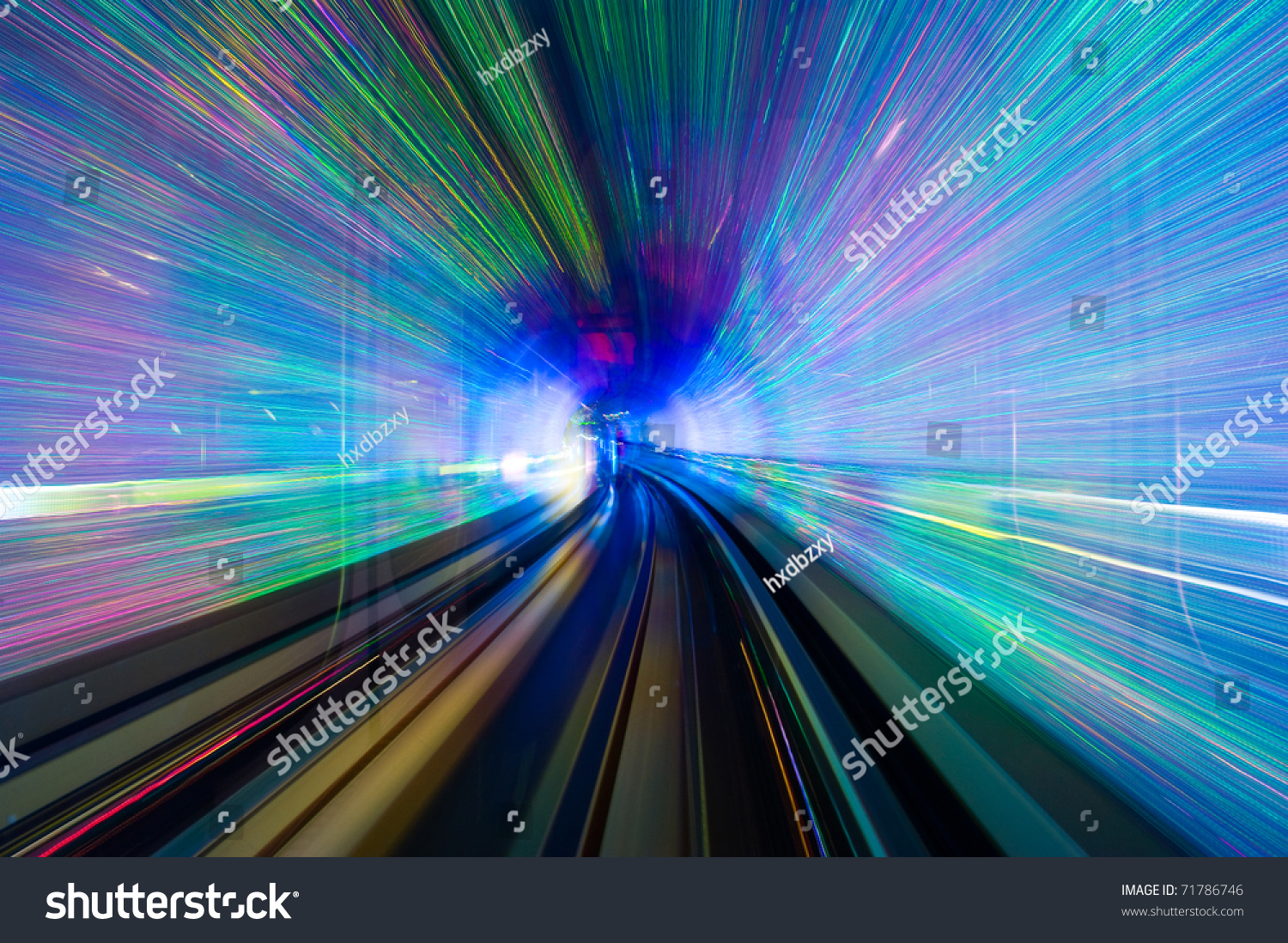 Abstract Train Moving In Tunnel. Stock Photo 71786746 : Shutterstock