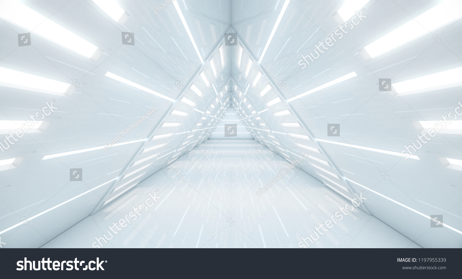 Abstract Triangle Spaceship Corridor Futuristic Tunnel