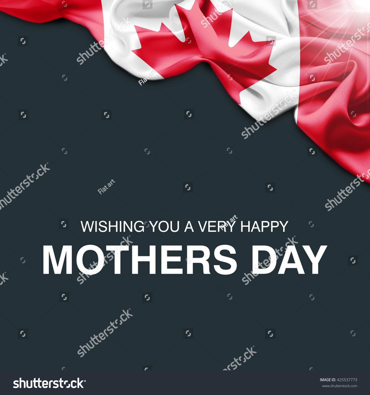 Abstract Waving Canada Country Flag Happy Stock Illustration