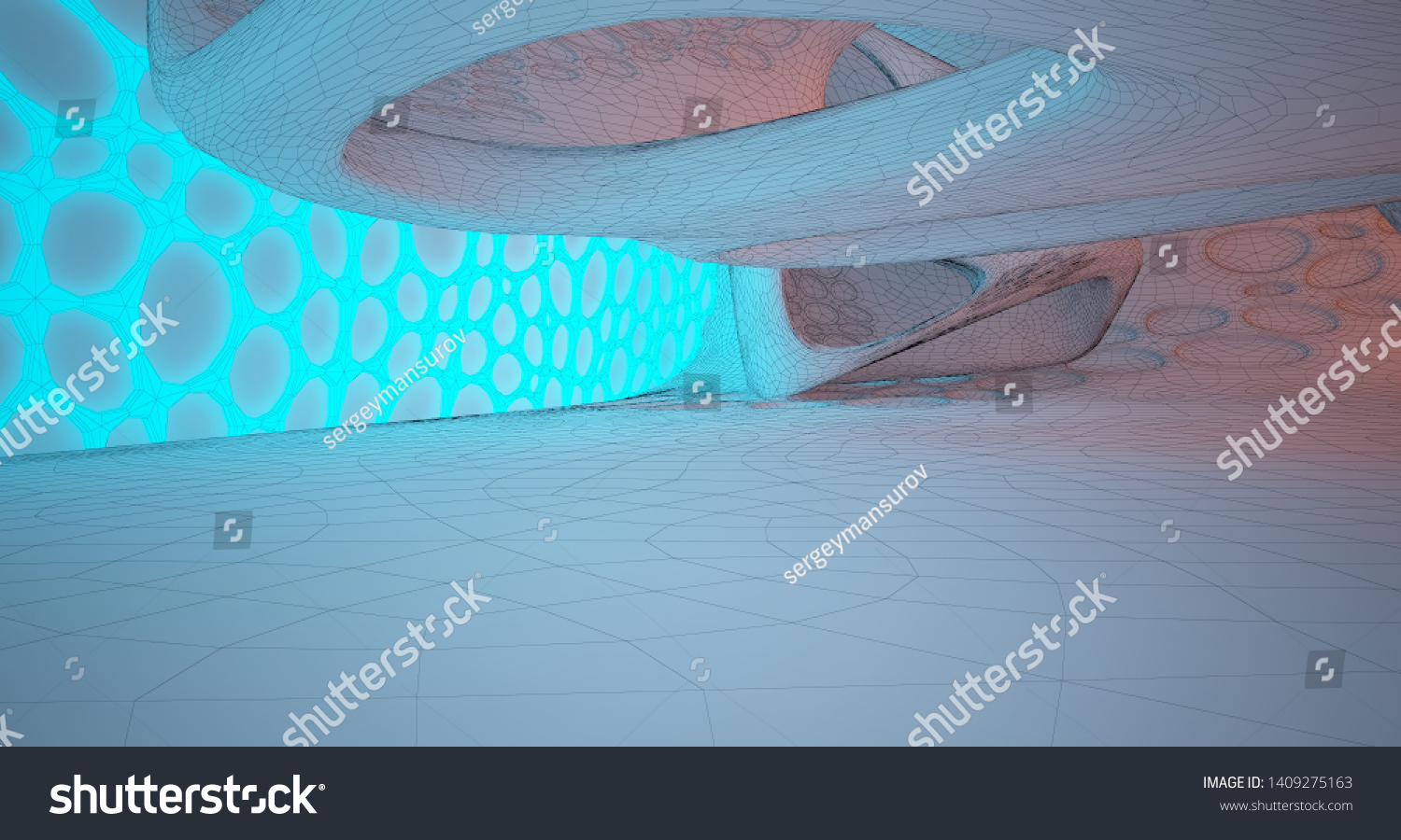 Abstract White Drawing Futuristic Scifi Interior Stock Illustration Abstract White Drawing Futuristic Scifi Interior Stock Illustration