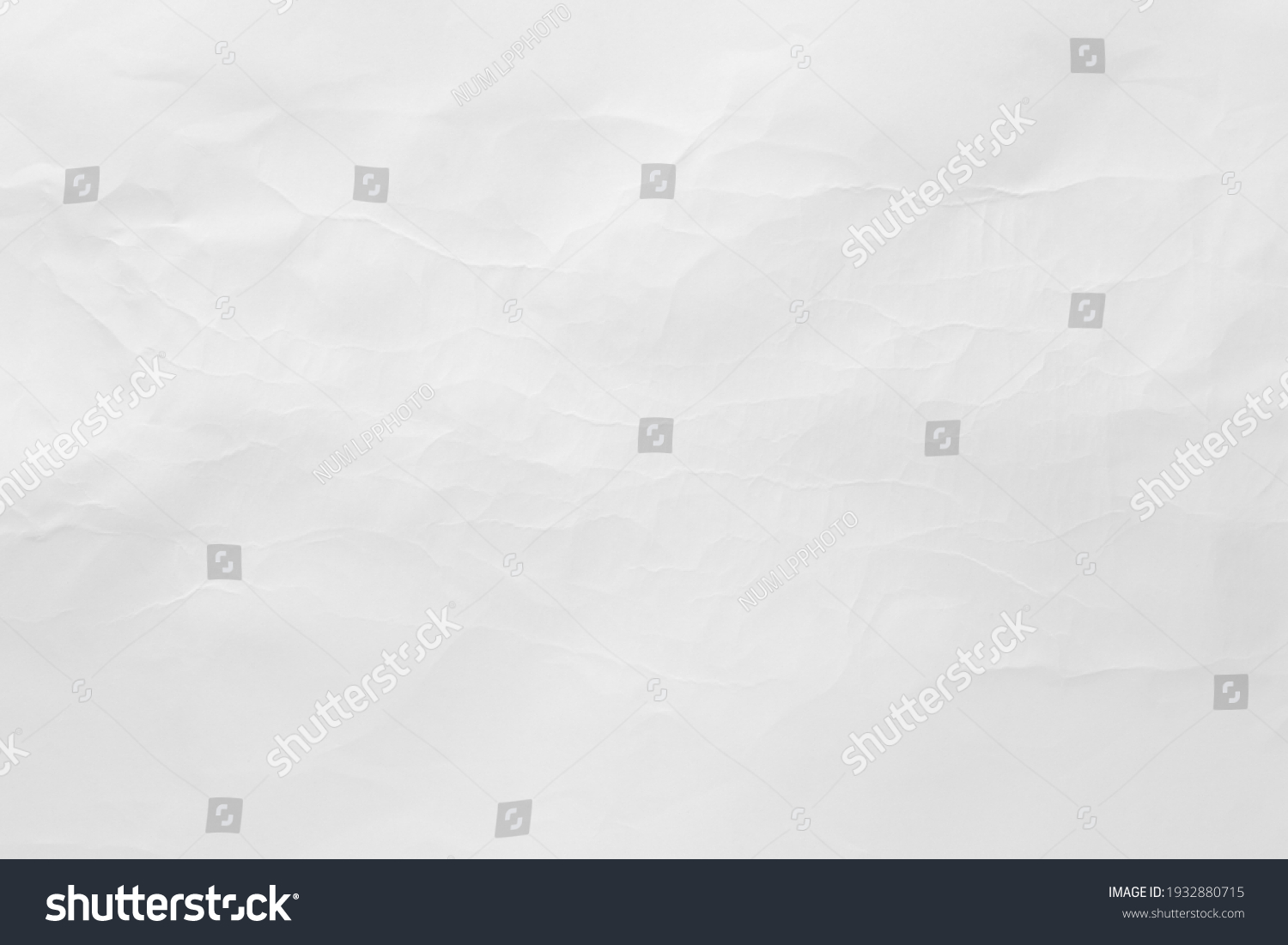 Abstract White Paper Crease Crumpled Texture Stock Photo 1932880715 ...