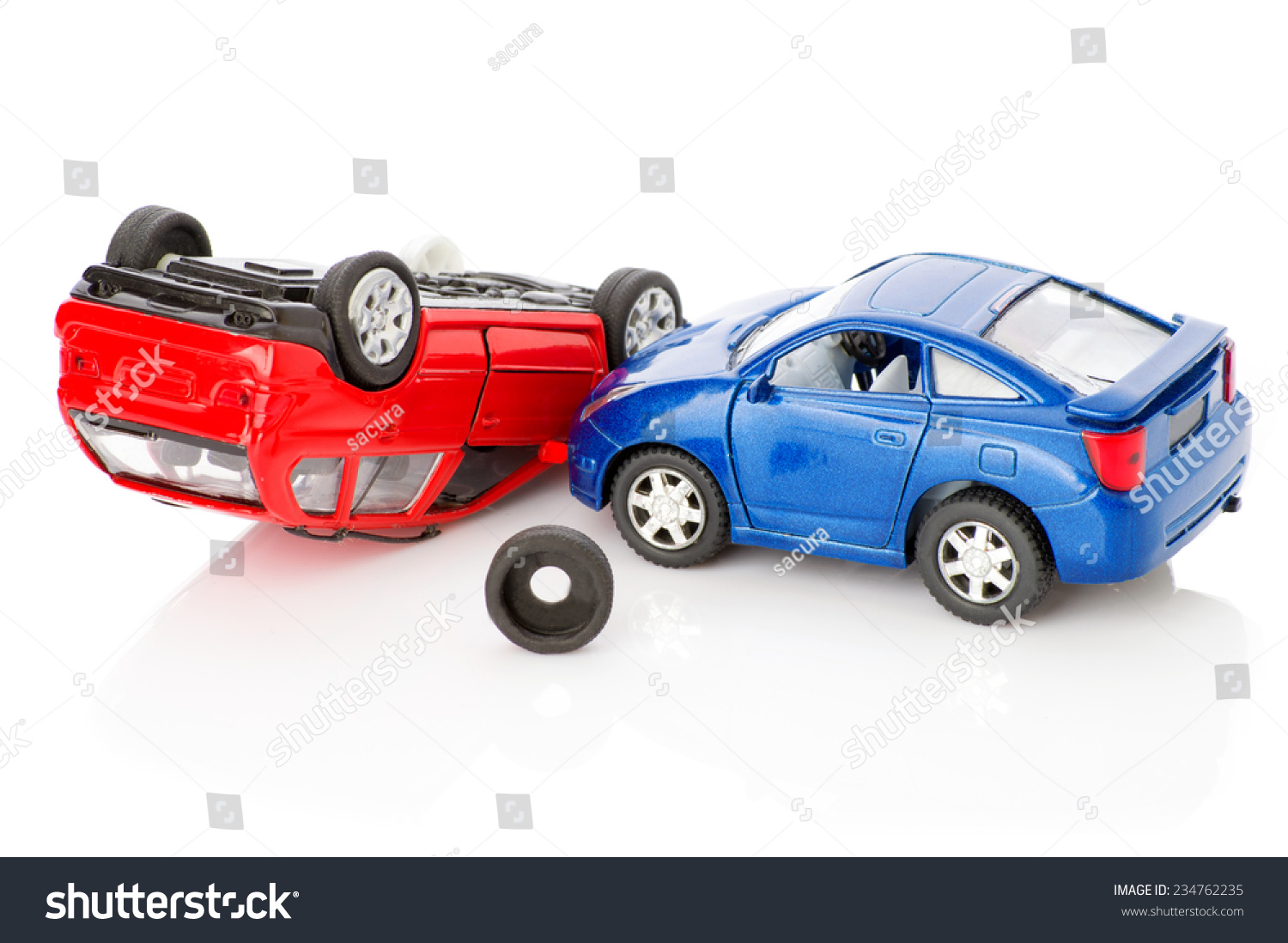 Accident Two Cars Isolated On White Stock Photo (Edit Now) 234762235