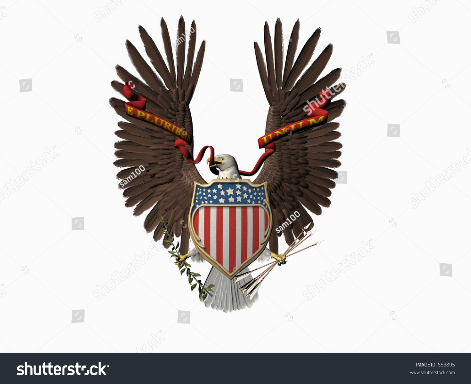 Accipitridae, The American Bald Eagle, United States Seal. 3d Render ...