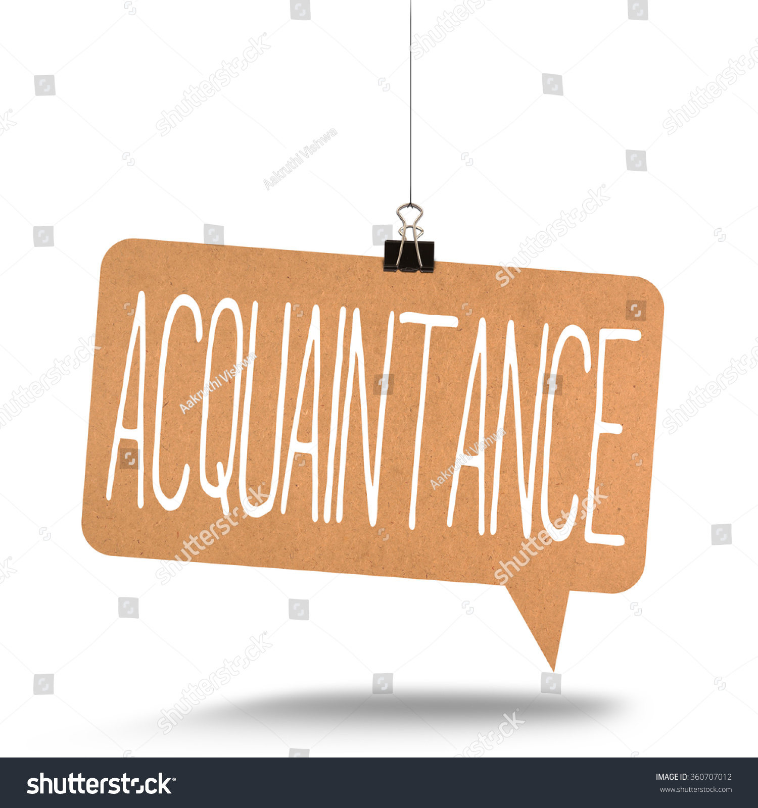 Acquaintance Word On Cardboard Stock Photo Edit Now