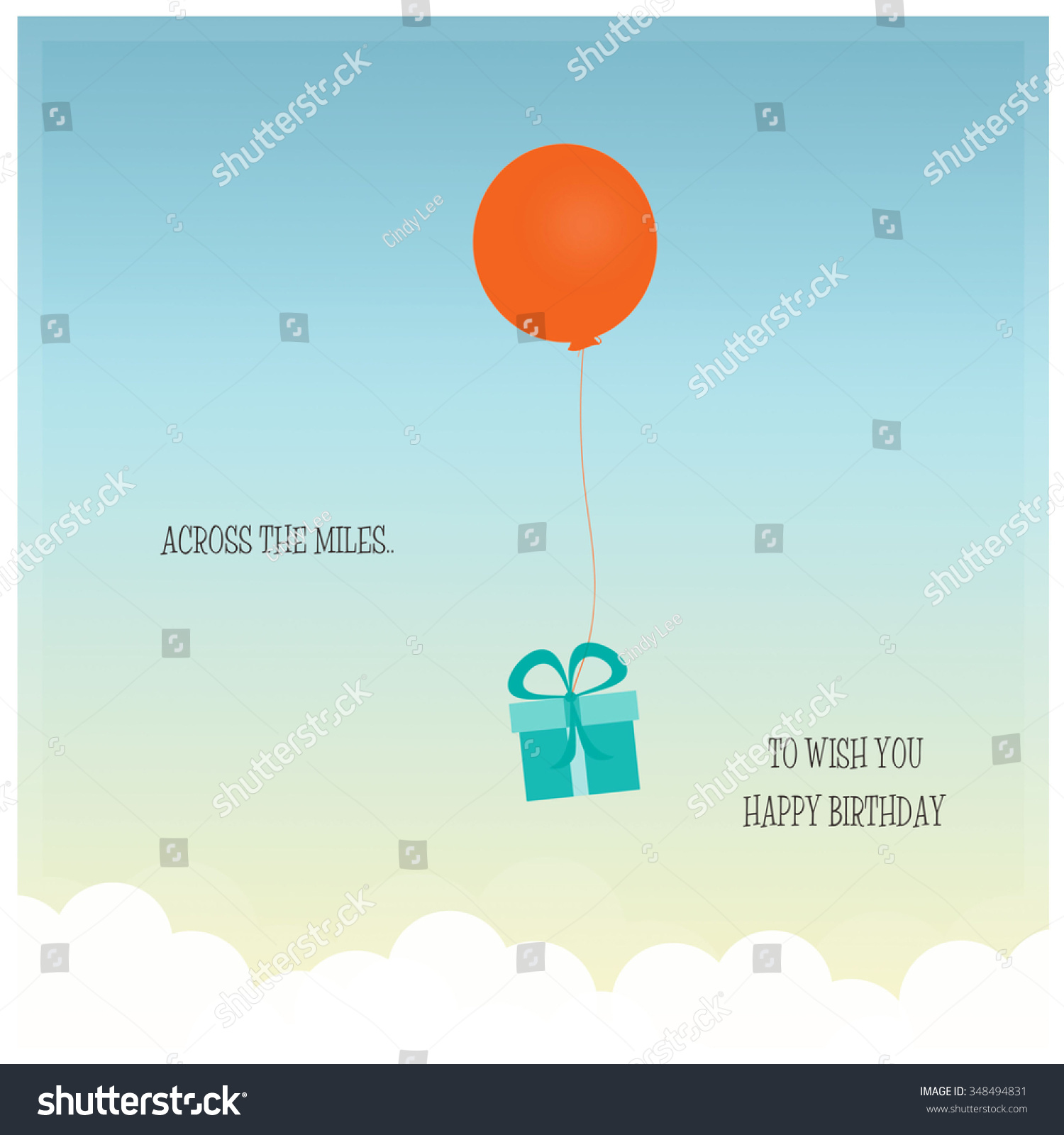 Across Miles Happy Birthday Stock Illustration 348494831 - Shutterstock