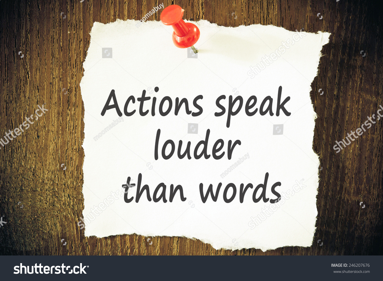Actions Speak Louder Than Words Stock Photo 246207676 : Shutterstock