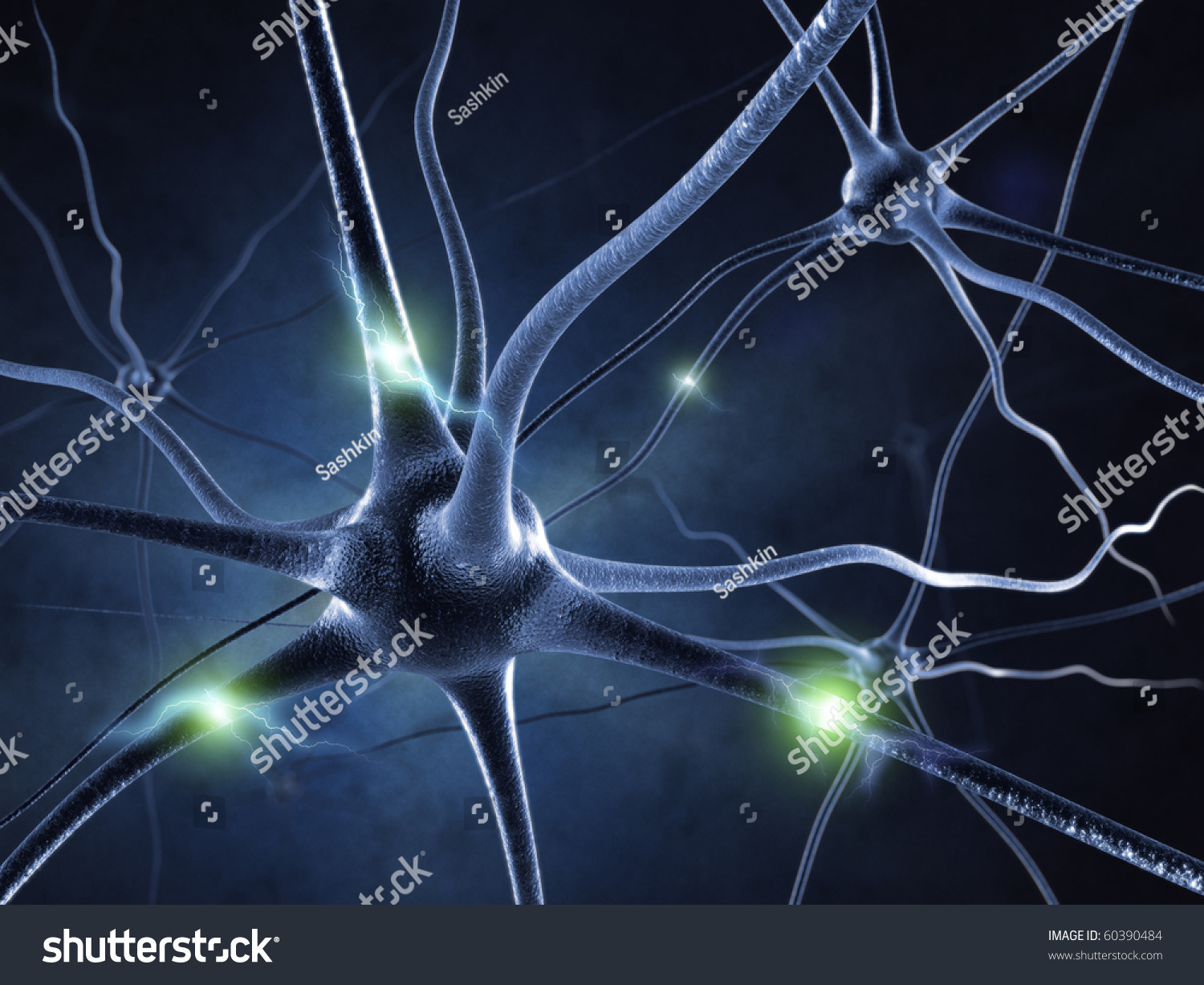 Active Nerve Cell Human Neural System Stock Illustration 60390484 ...