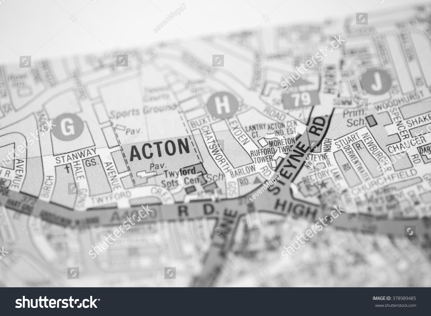 Stock Photo Acton London Uk Map 378989485 
