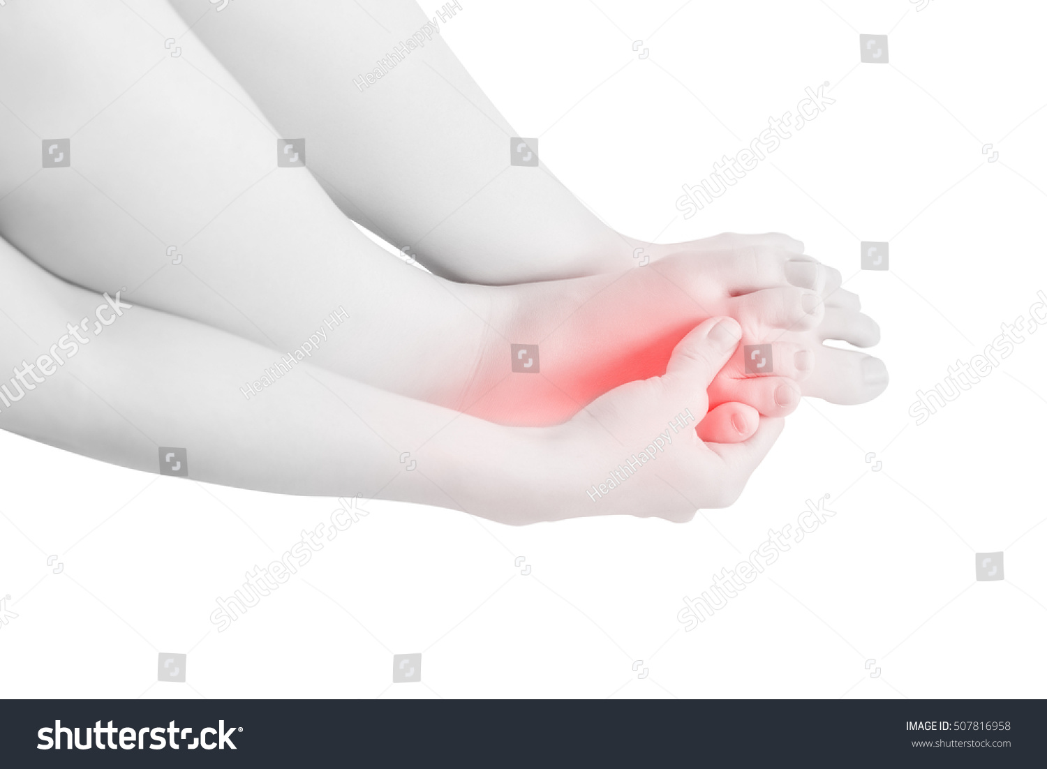 Acute Pain Woman Feet Isolated On Stock Photo 507816958 | Shutterstock