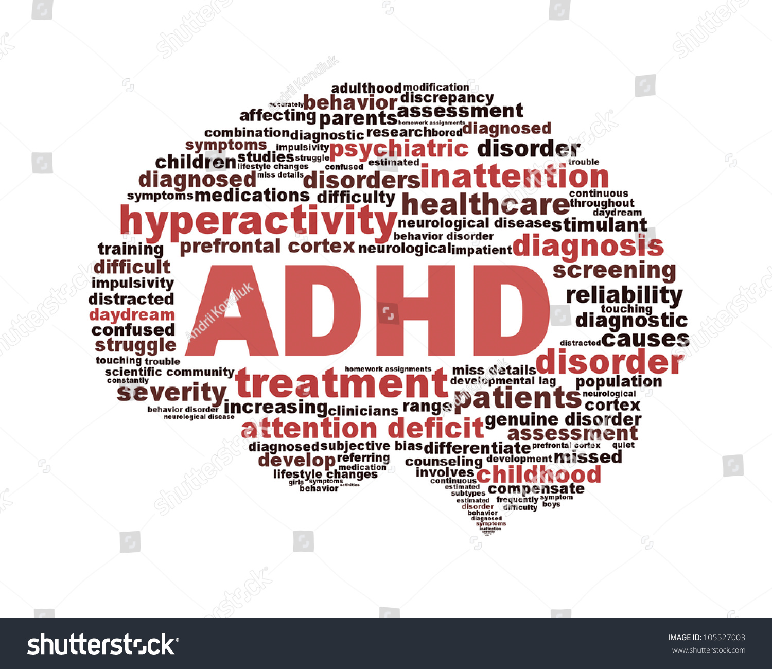 Adhd Symbol Design Isolated On White Stock Illustration 105527003 ...