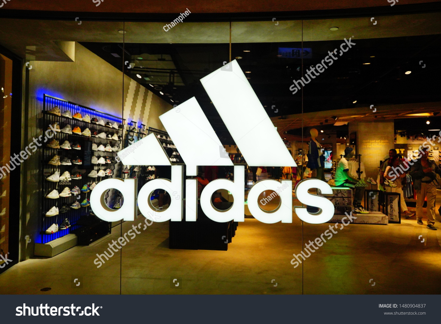 Amorous myg forfader Adidas Logo Sign Brand Shoes Store Stock Photo (Edit Now) 1480904837