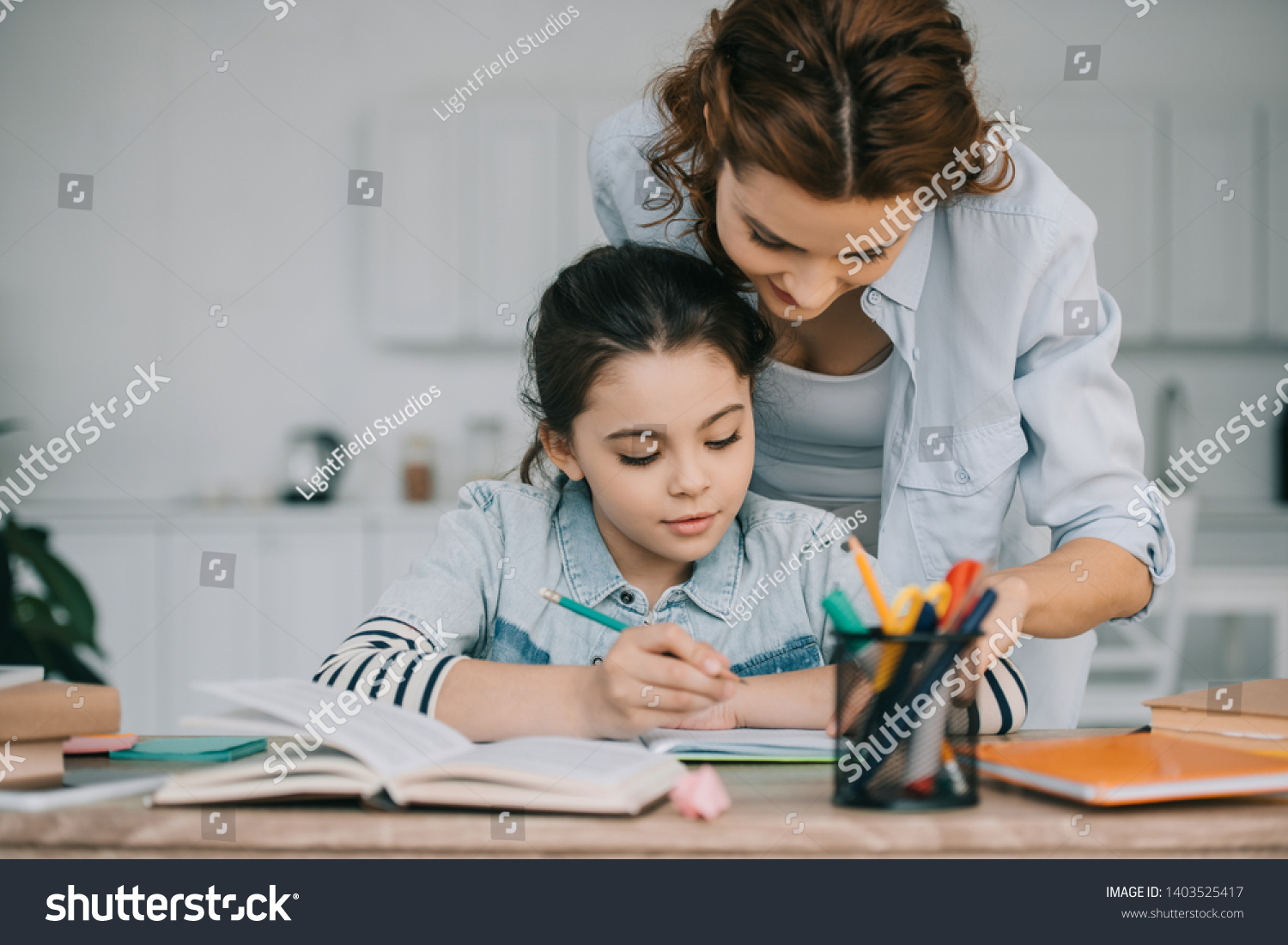 family doing homework