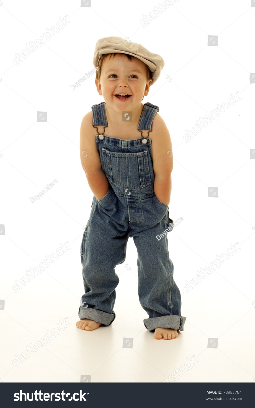 Adorable Happy Little Boy Overalls Stock Photo 78987784 - Shutterstock