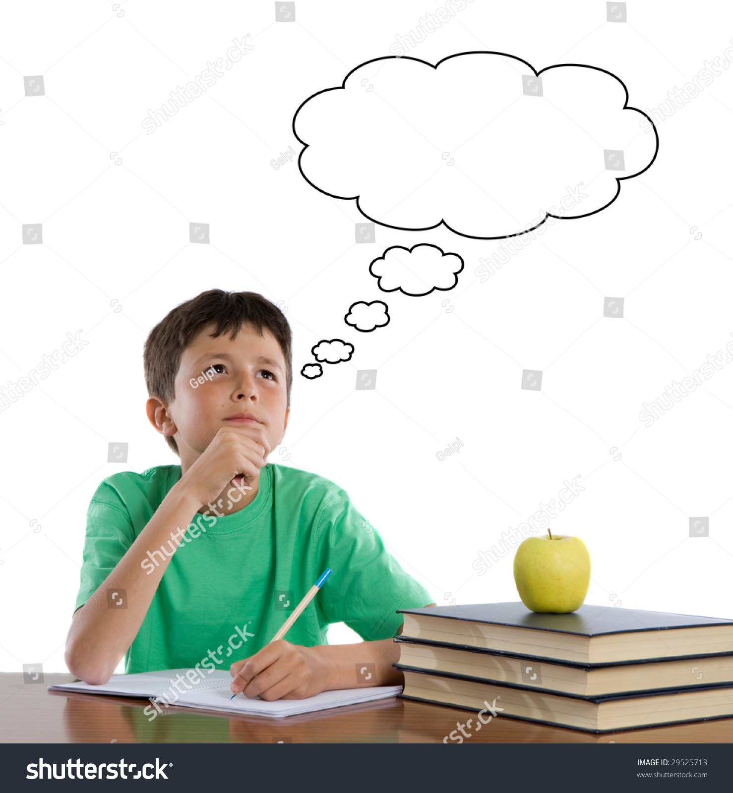 Adorable Student Thinking On Over White Stock Photo 29525713 | Shutterstock