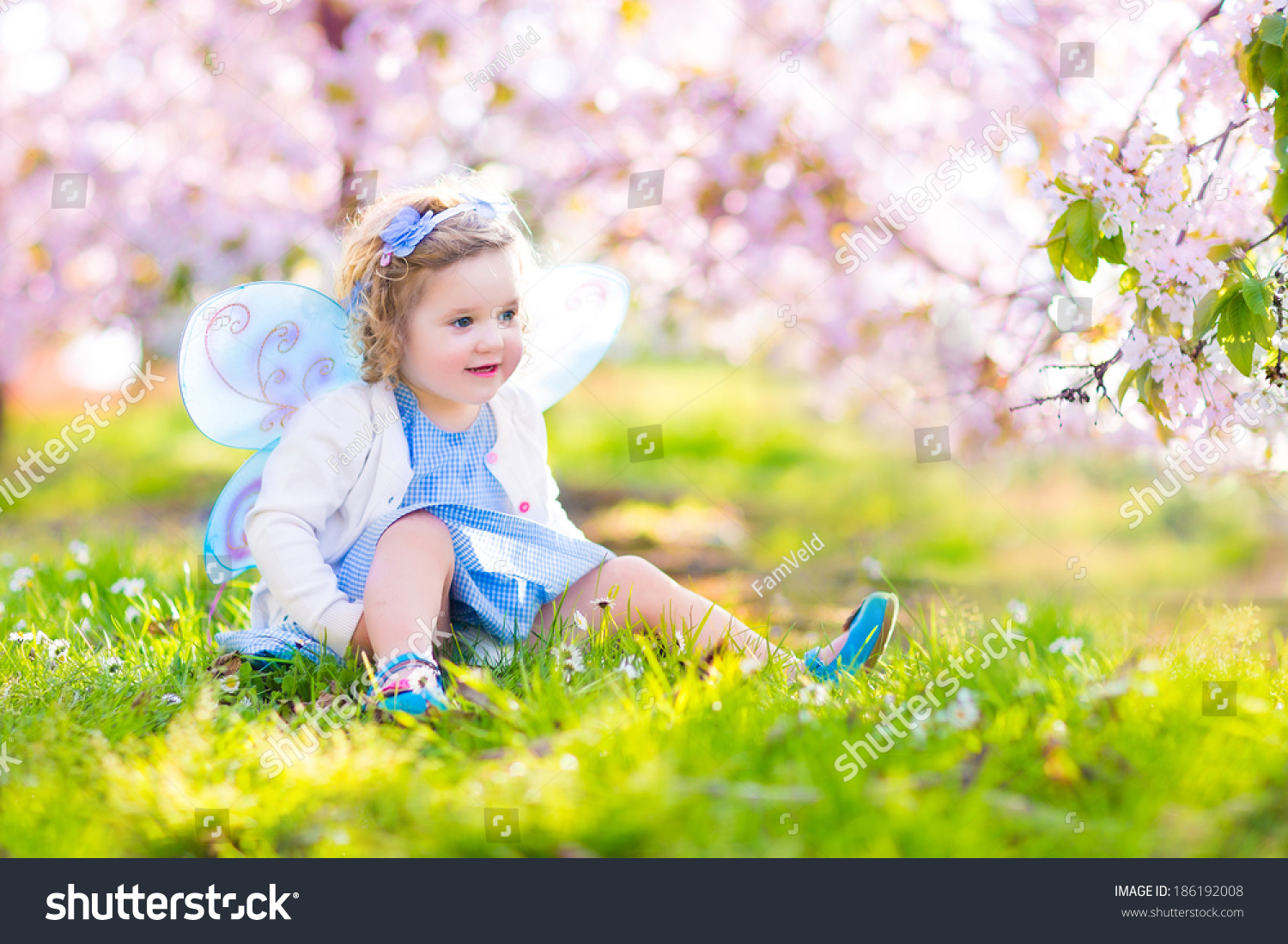 Adorable Toddler Girl Curly Hair Flower Stock Photo Edit Now