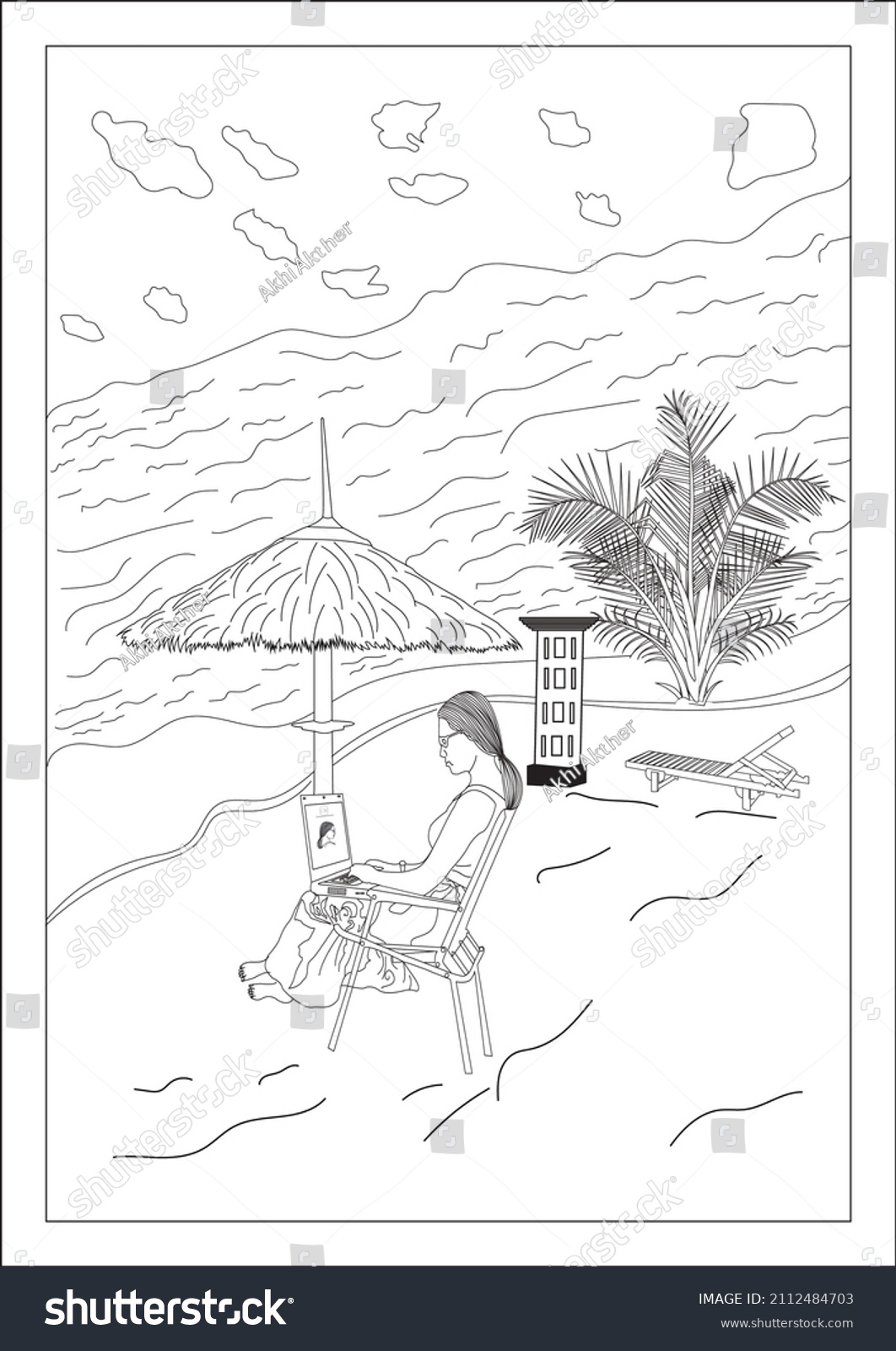 Adult Coloring Book Page Design Stock Illustration 2112484703 Adult Coloring Book Page Design Stock Illustration 2112484703