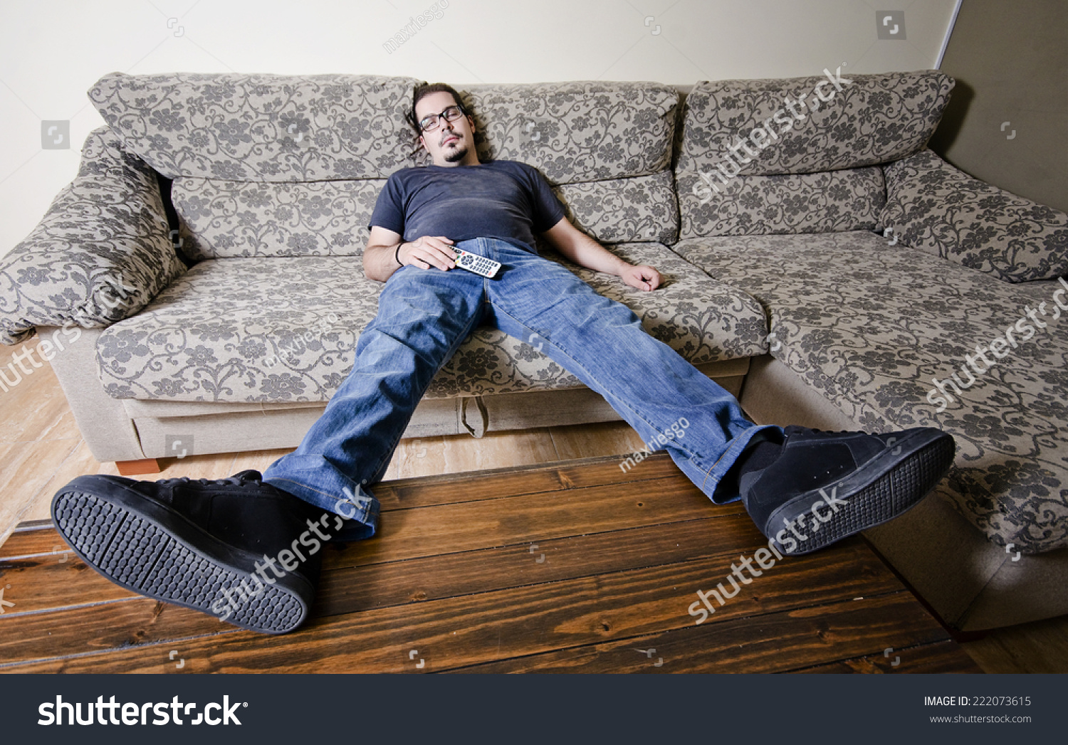 Adult Man Resting Sofa Like Couch Shutterstock