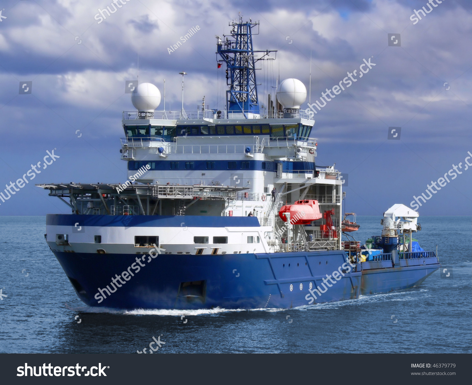 Advanced High Tech Ice Breaking And Offshore Support Vessel. Stock ...