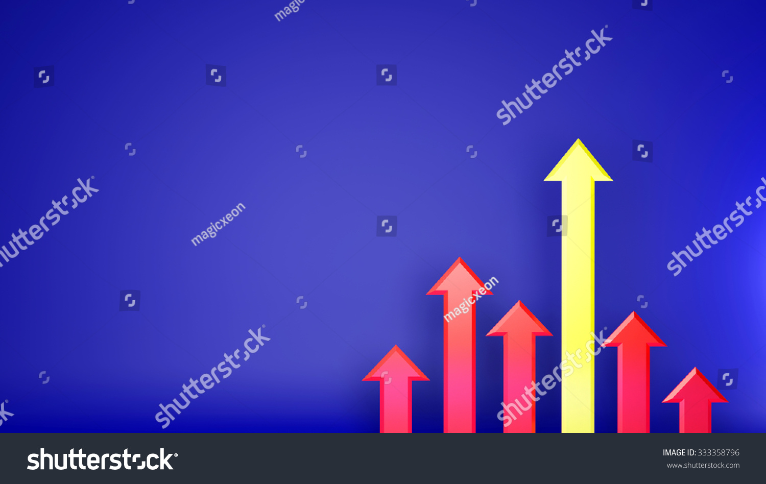 Advantage Increasing Yellow Red Graph Blue Stock Illustration