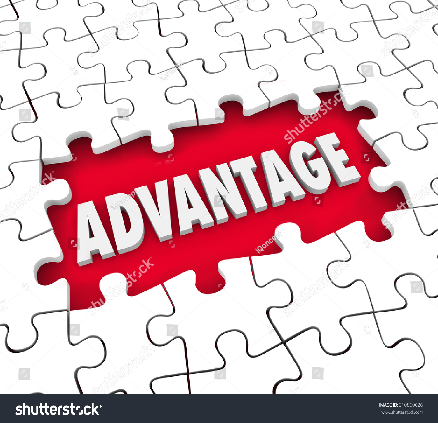 Advantage Word Puzzle Open Hole Illustrate Stock Illustration 310860026