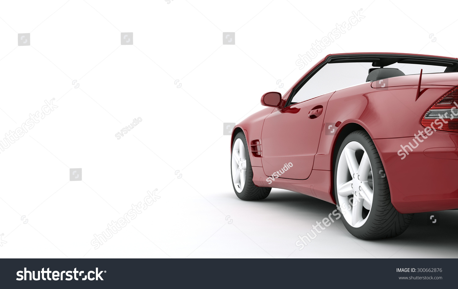 Advertise Banner Red Car Isolated On Stock Illustration