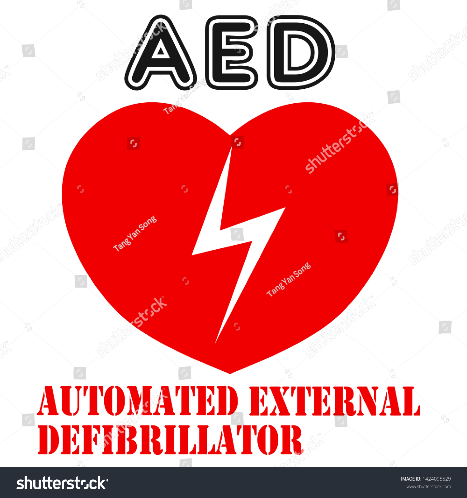 Aed Automated External Defibrillato Sign Heart のイラスト素材