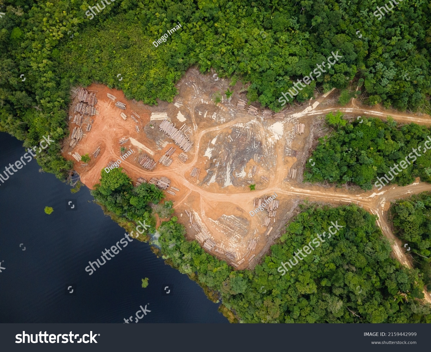 Aerial Drone Images Amazon Rainforest Brazil Stock Photo 2159442999 