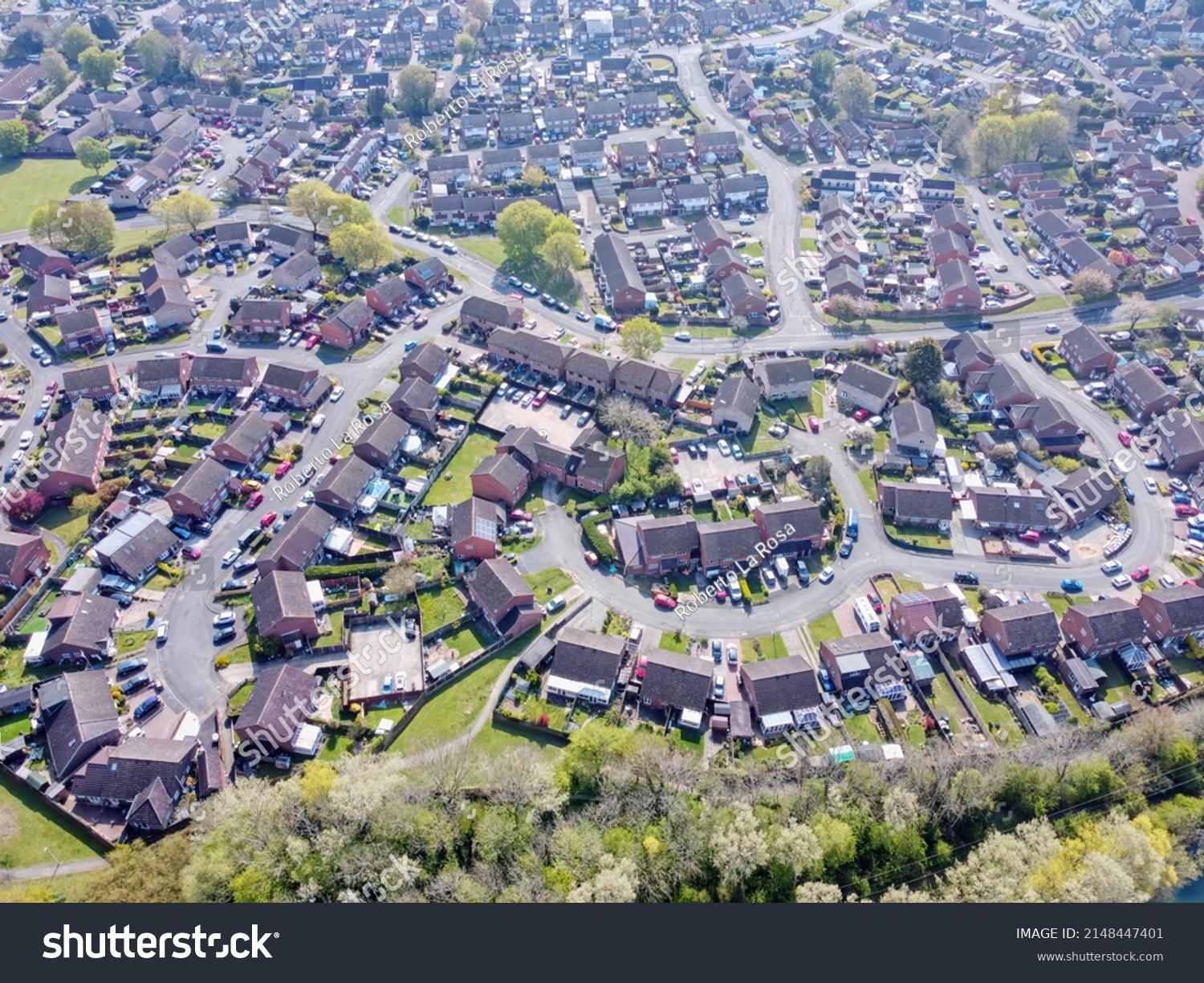 Aerial Drone Top Down View Houses Stock Photo 2148447401 | Shutterstock