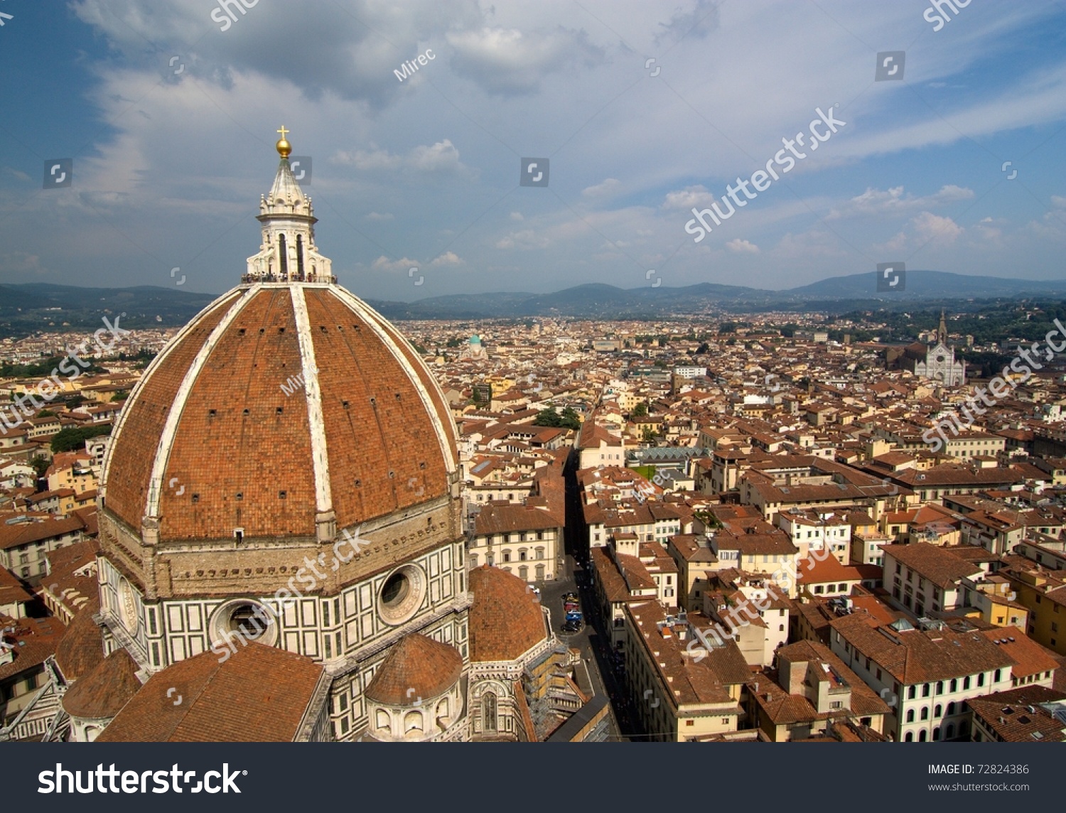 Aerial Panoramic View Of Duomo In Florence, Italy Stock Photo 72824386 ...