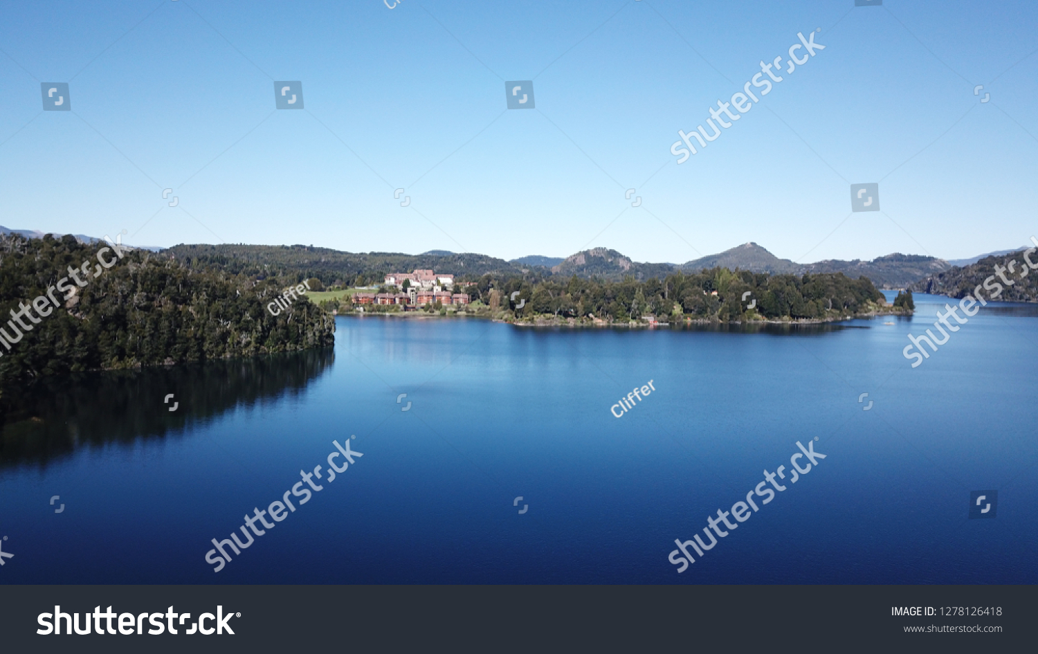 Aerial View Drone Hotel Near Blue Stock Photo Edit Now 1278126418