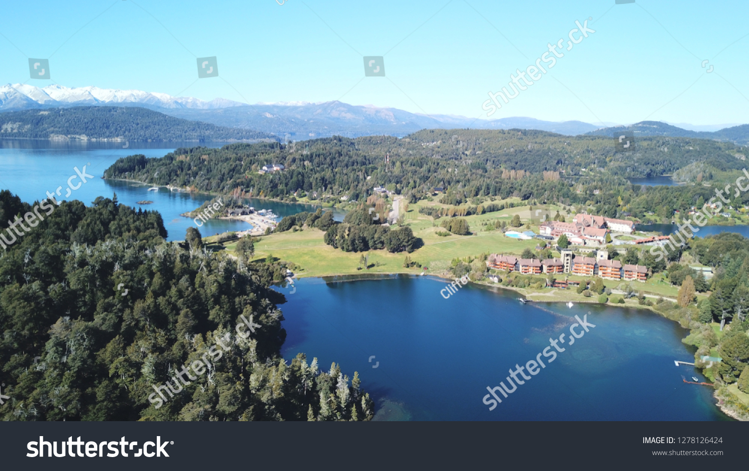 Aerial View Drone Hotel Near Blue Stock Photo Edit Now 1278126424