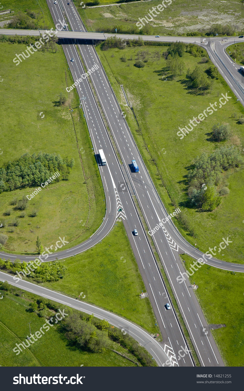 Aerial View Motorway Highway Europe France Stock Photo 14821255 ...