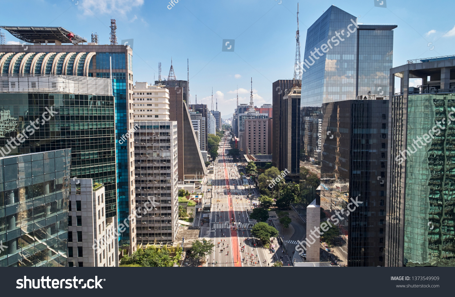 Aerial View Avenida Paulista Paulista Avenue Stock Photo Edit Now 1373549909