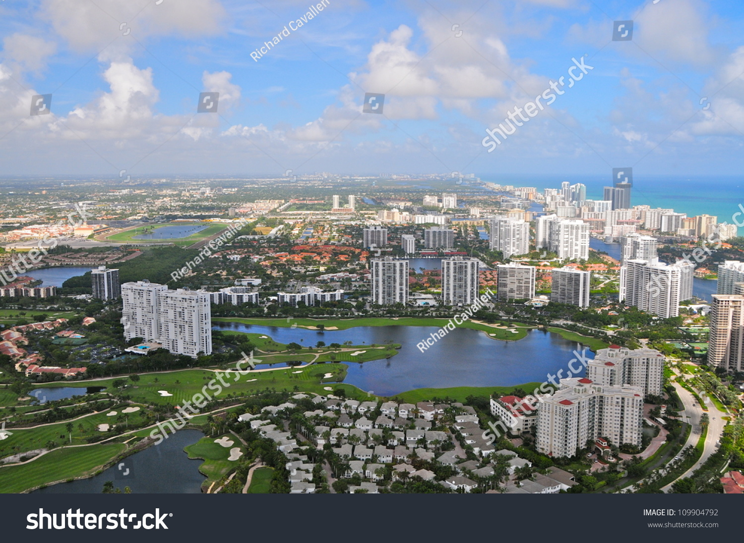 Aerial View Of Aventura Area Florida - Stock Photo Aerial View Of Aventura Area Florida Usa 109904792