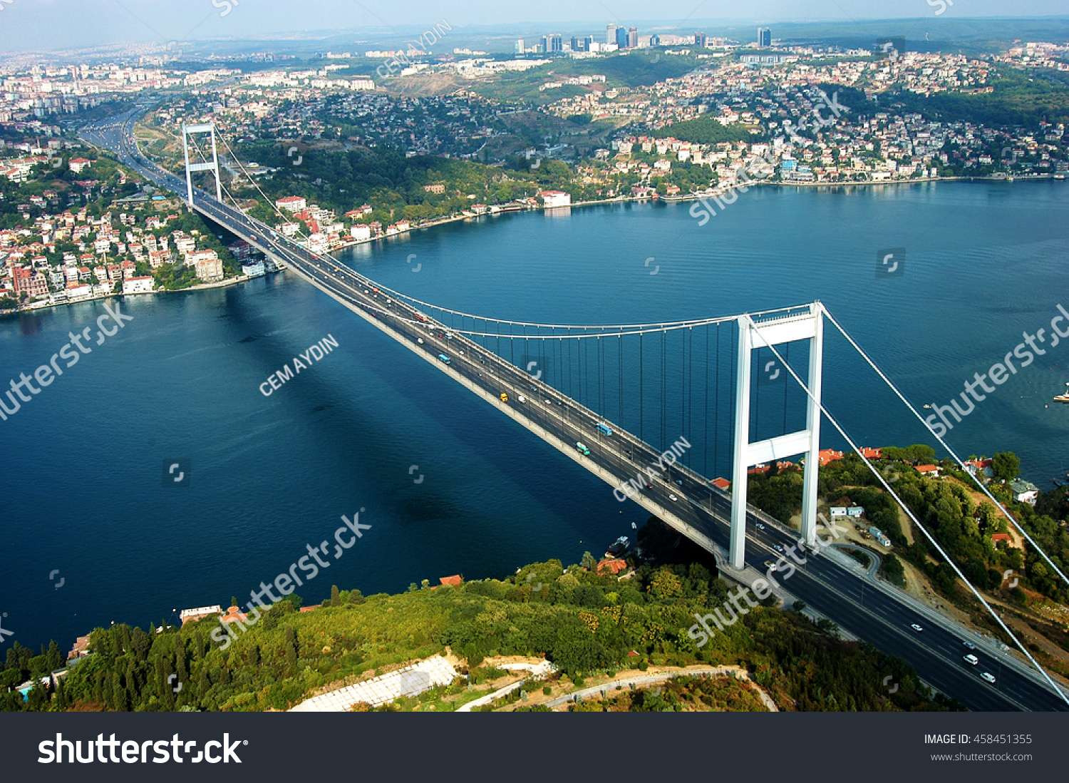 Aerial View Bosphorus Bridge Stock Photo (Edit Now) 458451355