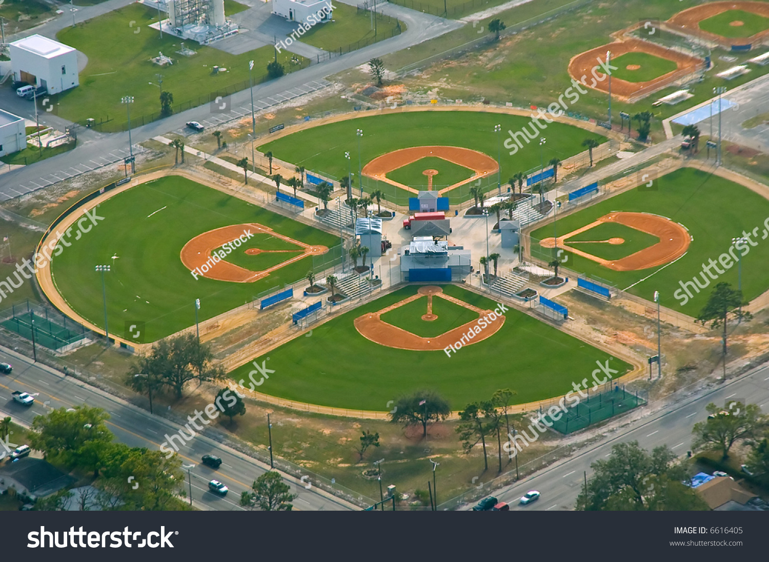 Aerial View Community Baseball Diamonds Stock Photo 6616405 - Shutterstock