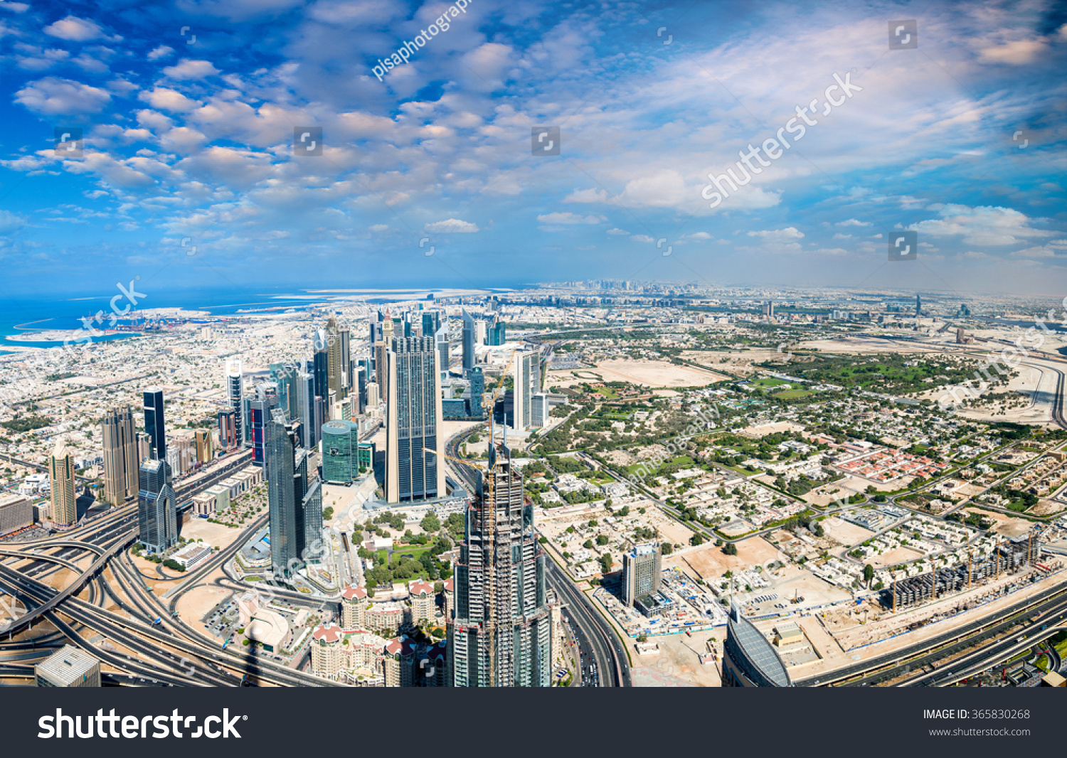 Aerial View Of Dubai Downtown, Uae. Stock Photo 365830268 : Shutterstock