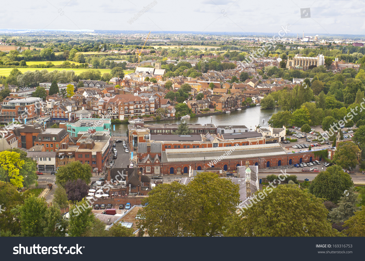 Aerial View Of Eton From Windsor Castle Stock Photo 169316753 ...