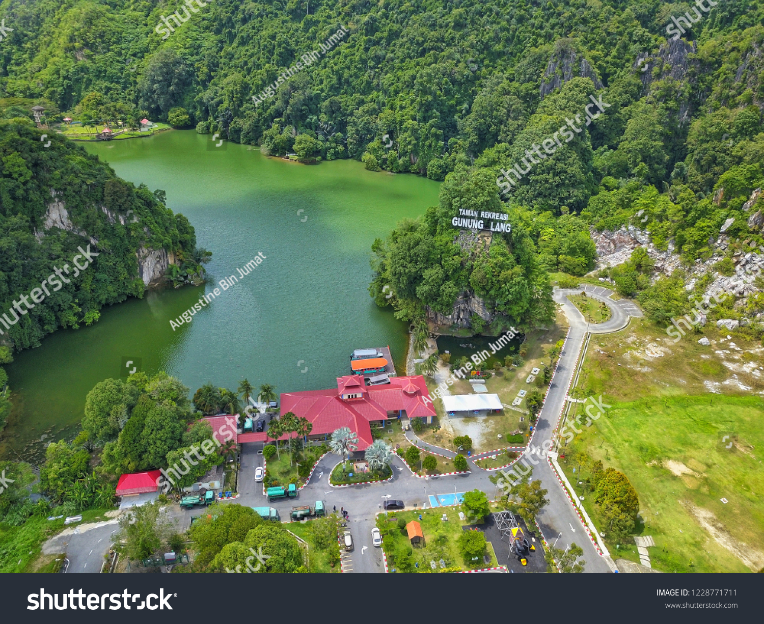 Aerial View Gunung Lang Recreation Parklocated Stock Photo