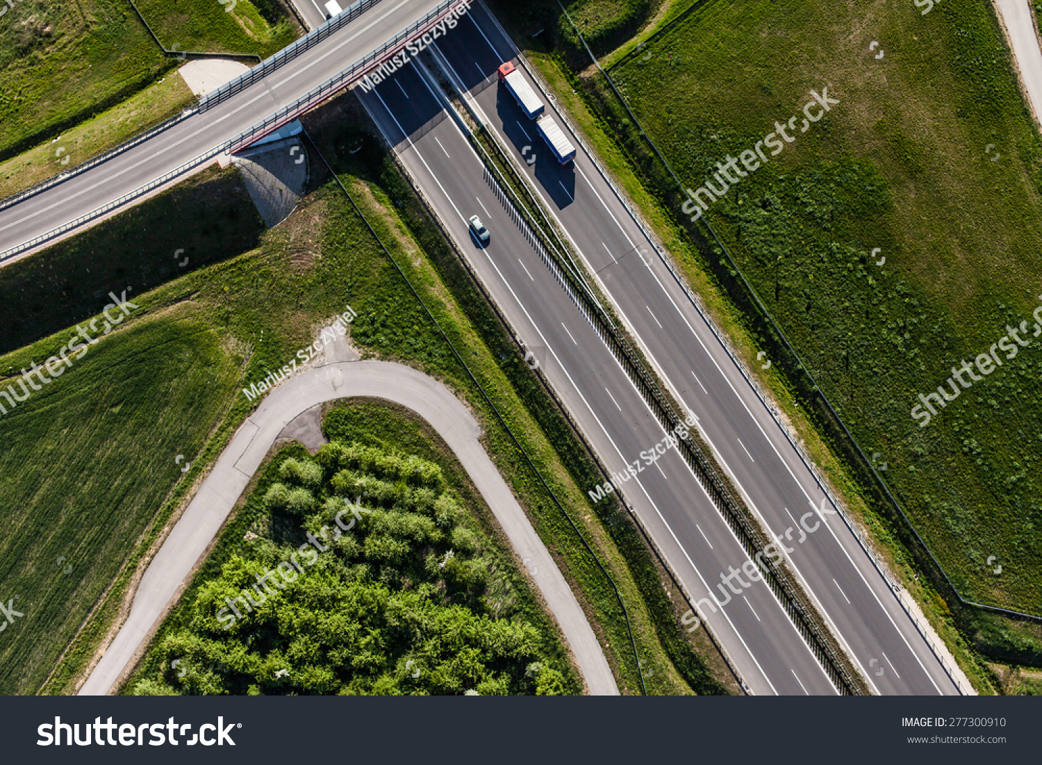 Aerial View Of Highway In Poland Stock Photo 277300910 : Shutterstock