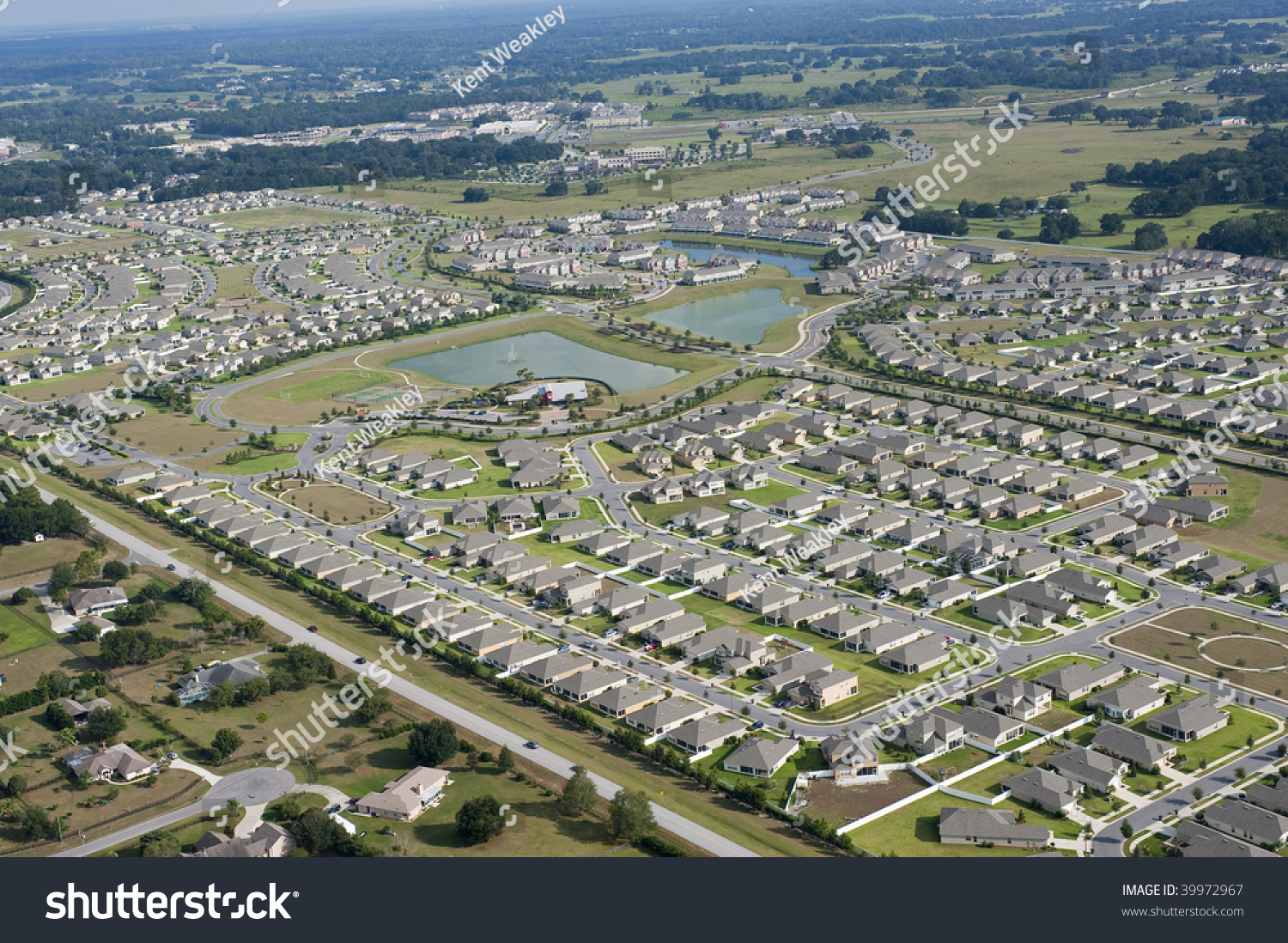 Aerial View Of Homes In A Large Residential Community Stock Photo ...