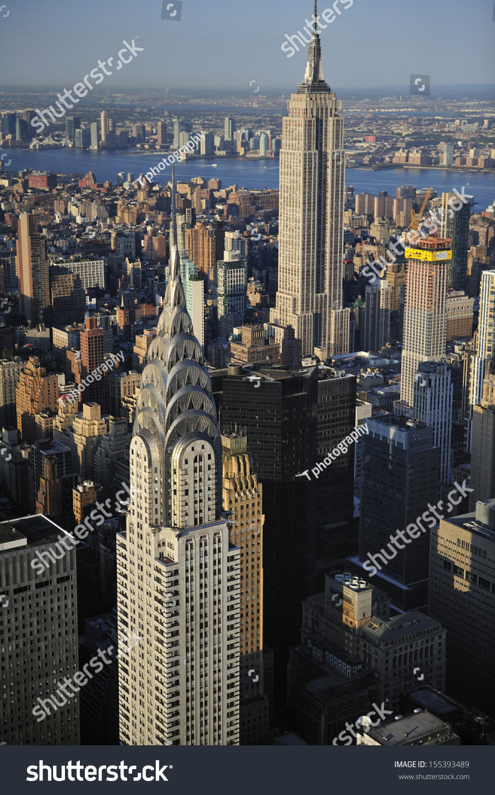 Aerial View Of New York City Skyline And Empire State Building ...