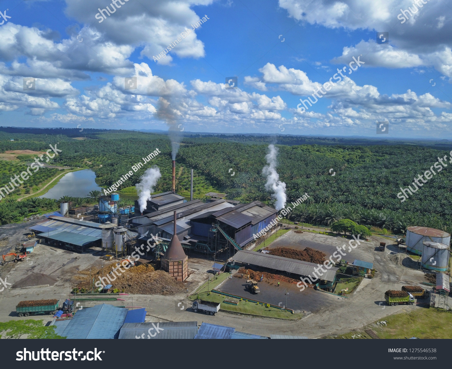 Aerial View Palm Oil Mill Sabahmalaysia Stock Photo Edit Now 1275546538