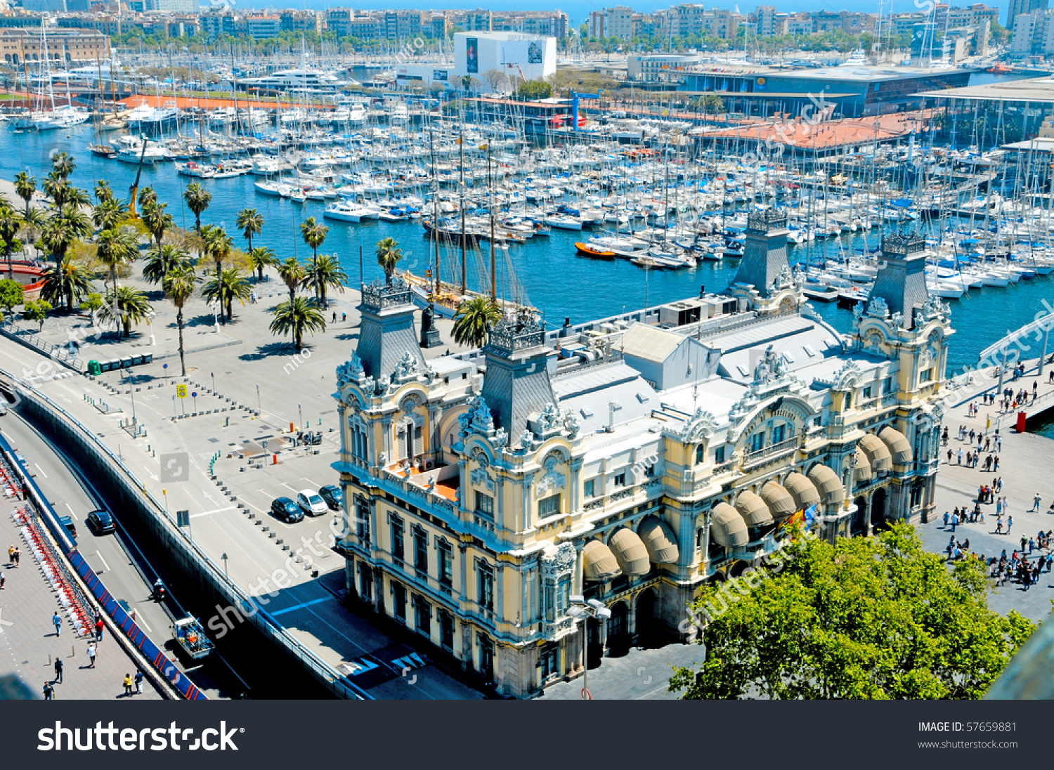 Aerial View Port Vell Maremagnum Barcelona Stock Photo 57659881 ...