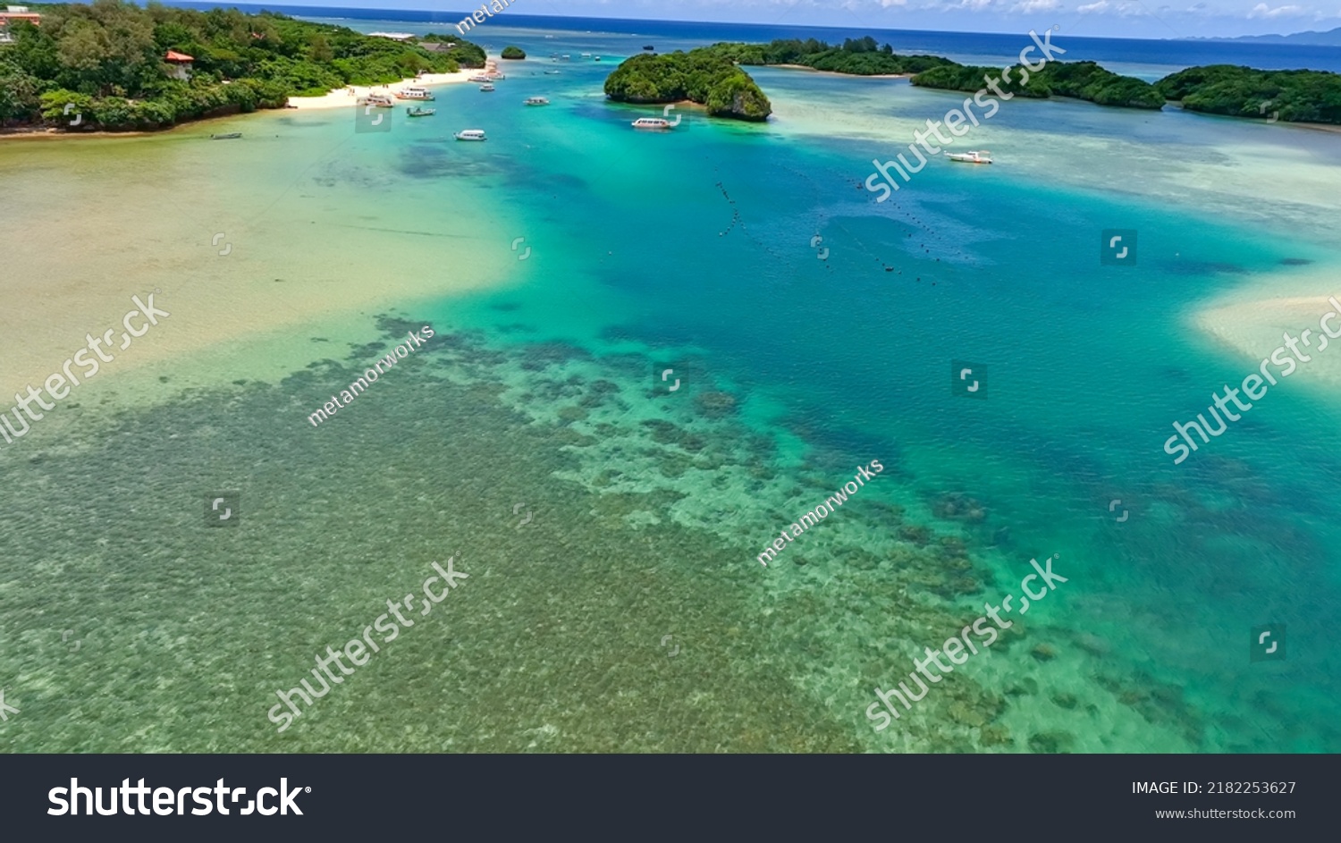 Aerial View Remote Islands Southern Country Stock Photo 2182253647