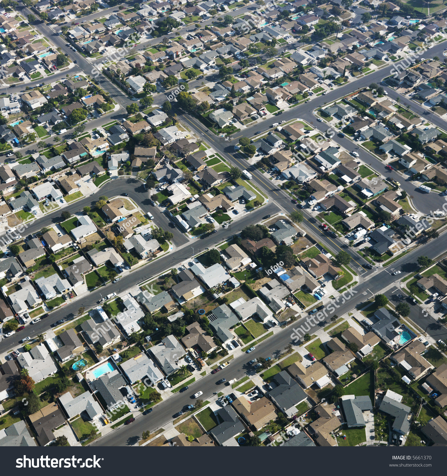 Aerial View Of Residential Urban Sprawl In Southern California. Stock ...