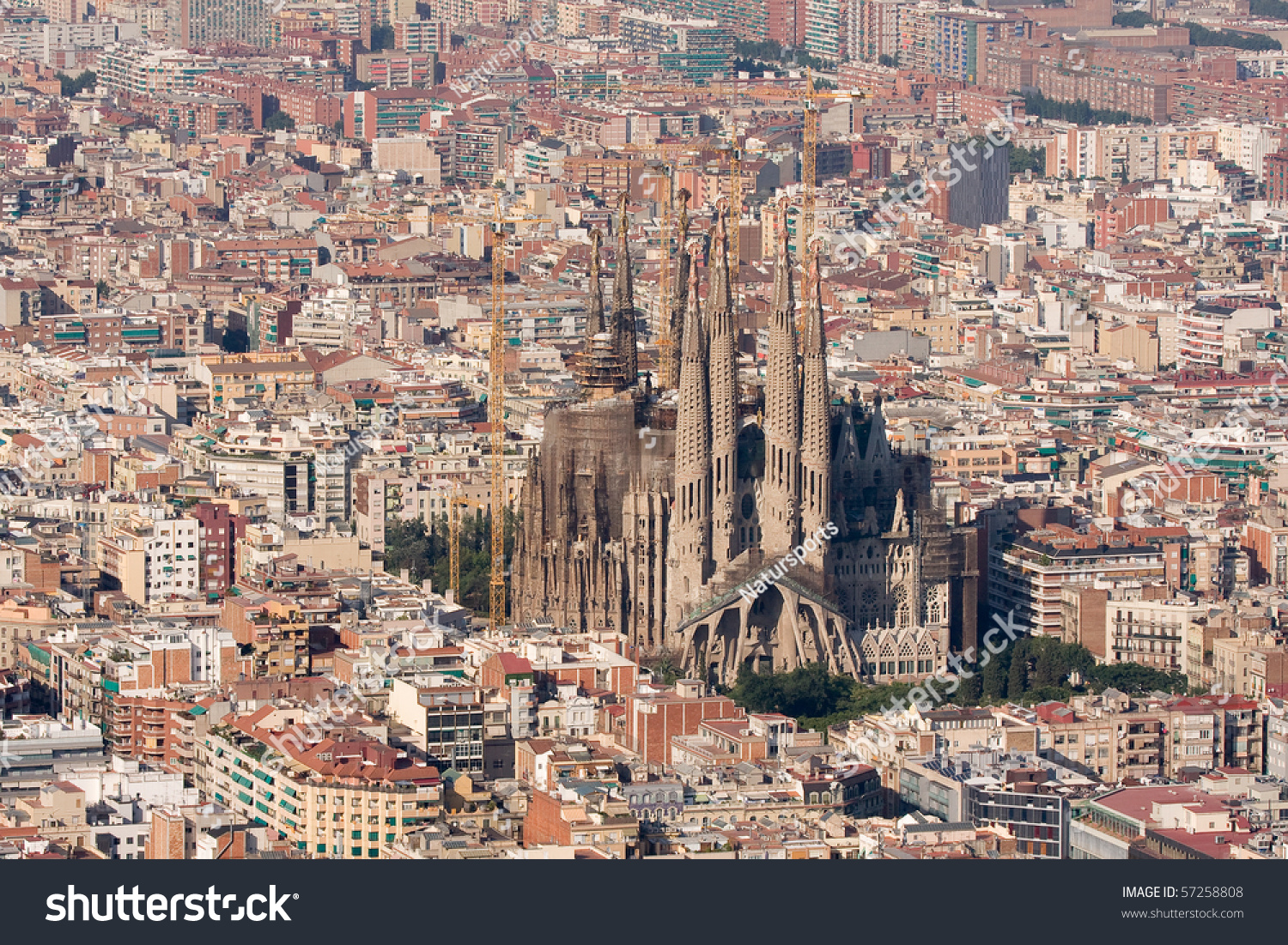 Aerial View Sagrada Familia Basilica Barcelona Stock Photo (Edit Now ...