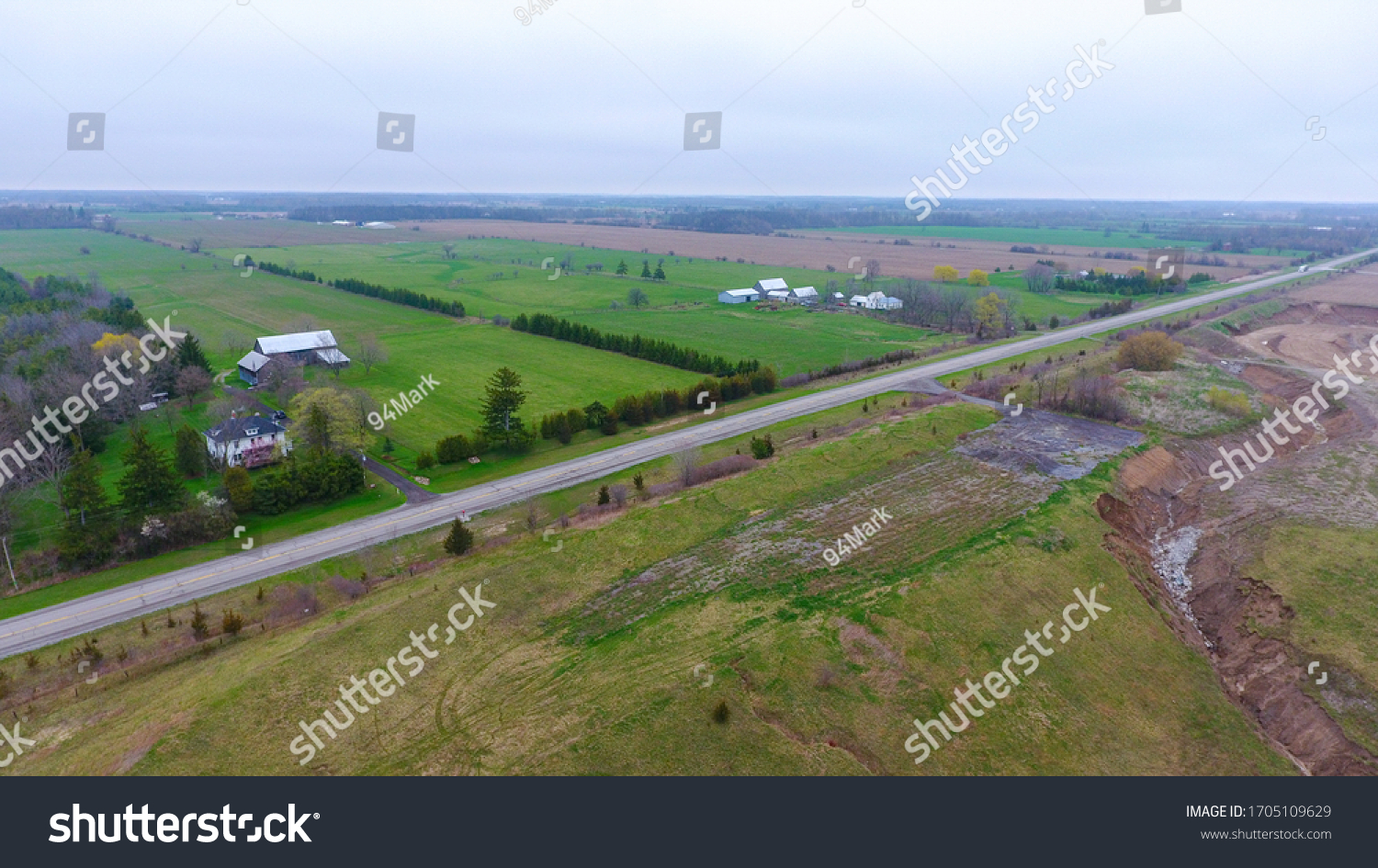 Aerial View Soil Erosion After Heavy Stock Photo (Edit Now) 1705109629