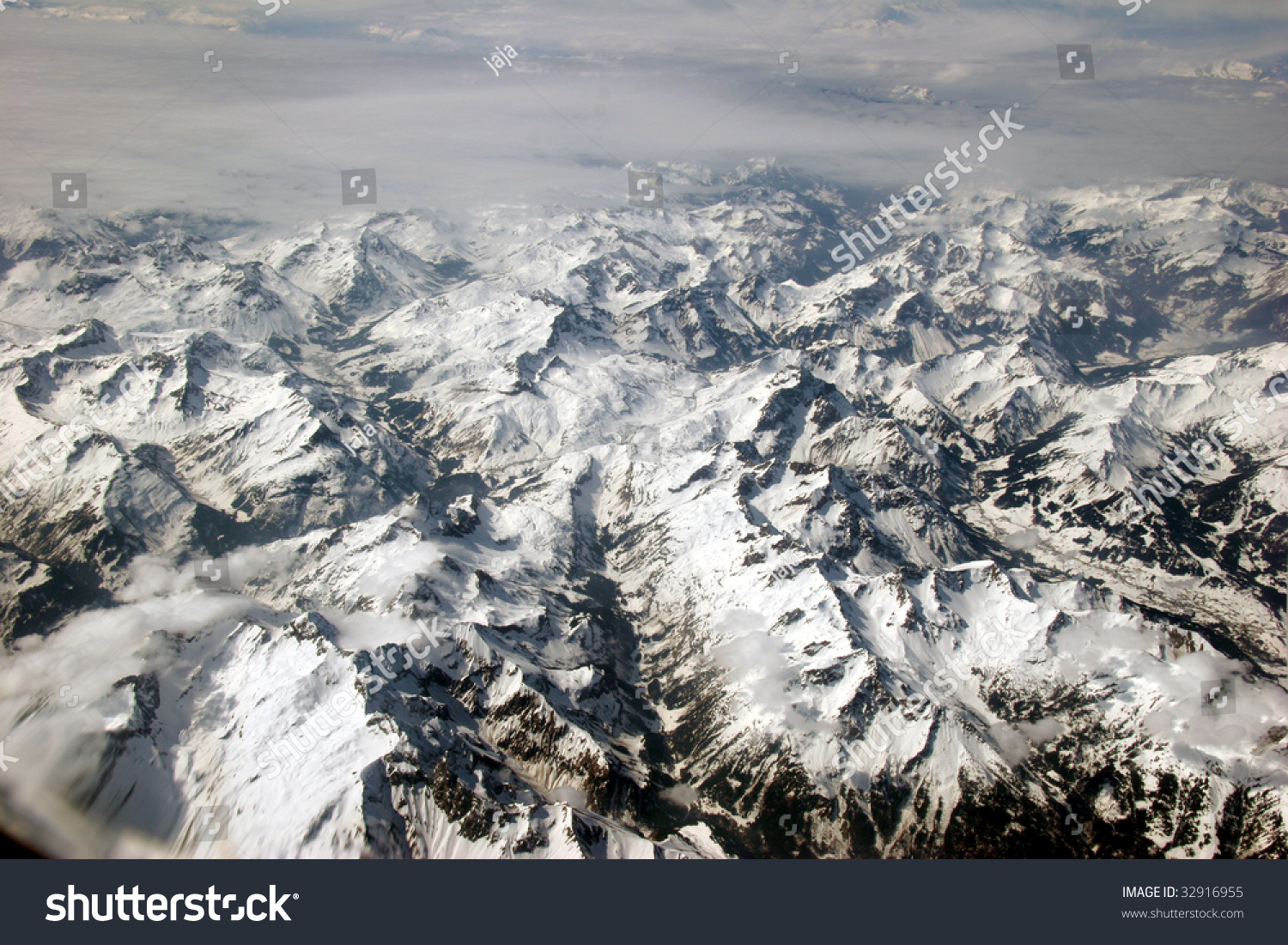 Aerial View Of The Alps With Snow Stock Photo 32916955 : Shutterstock