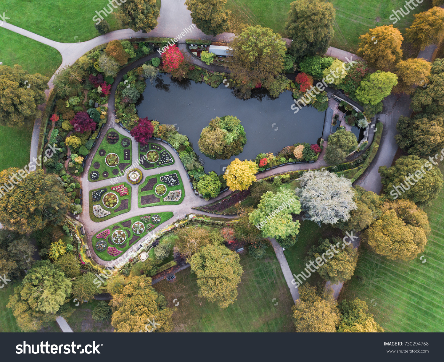 Aerial View Dingle Quarry Park Shrewsbury Stock Photo Edit Now